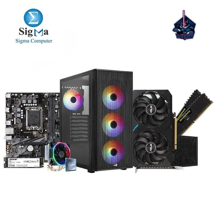 Fighter 13400F RTX 3060 12GB - 331-  Gigabyte H610M-K - Intel-Core i5-13400F - CORSAIR 2x8GB 3200Mhz - ASUS RTX3060 12GB - Patriot P300 512GB - Aerocool Designer ARGB And LUX 550W 80+PLUS BRONZE Psu - Phantom HF-400 RGB