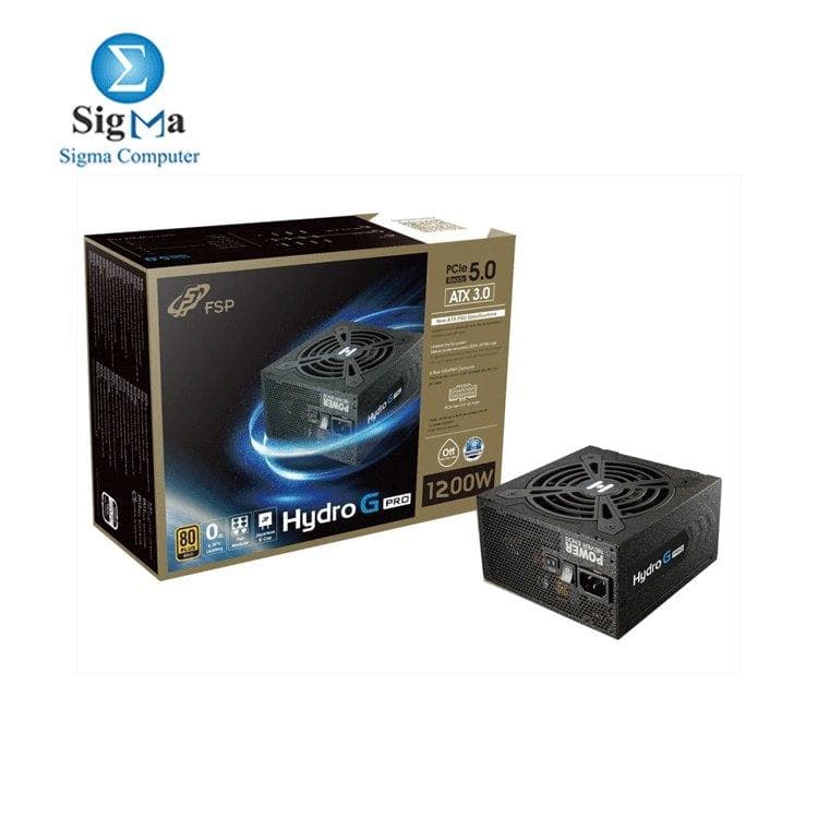 باور سبلاي FSP Hydro PTM PRO ATX3.0(PCIe5.0) 1200W PCI-E GEN-5 80 plus بلاتينيوم كامل الموديولار HPT2-1200M Gen5