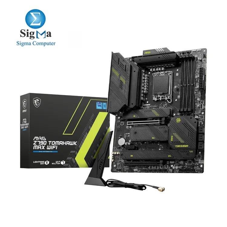 لوحة أم جيمنج ام اس اي MAG Z790 Tomahawk MAX WiFi (تدعم معالجات انتل الجيل 12/13/14، LGA 1700، DDR5، PCIe 5.0، M.2، SATA 6G، LAN 2.5Gbps، USB 3.2 Gen2، Wi-Fi 7، Bluetooth 5.4، ATX)