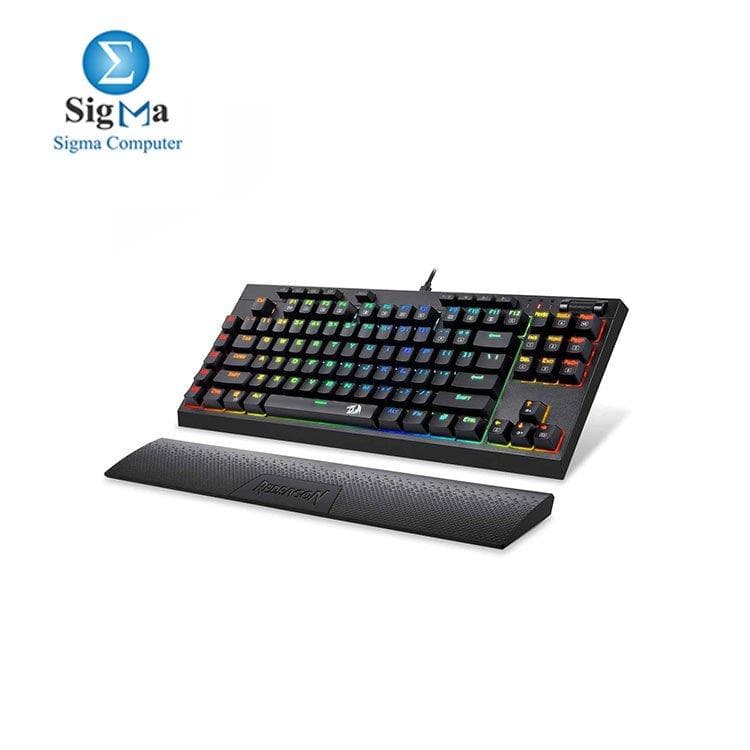 كيبورد جيمنج ميكانيكال Redragon K588 بإضاءة RGB مع مفاتيح قابلة للبرمجة وتسجيل ماكرو وسويتش أزرق
