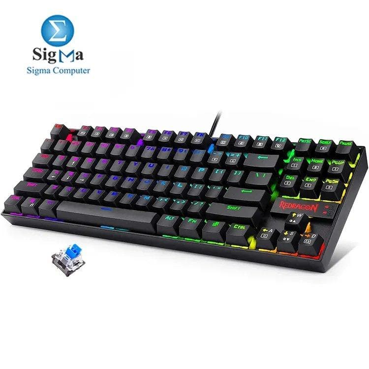 كيبورد جيمنج ميكانيكال ريدراجون Kumara K552 بإضاءة RGB وسويتشات زرقاء