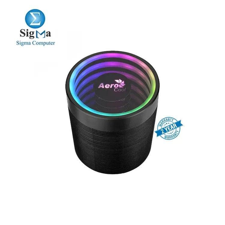 مبرد معالج ايروكول Aerocool Mirage 5 ARGB هوائي مع إضاءة Infinity Mirror RGB, 5 أنابيب حرارية 6mm, مروحة تيربو (1200–3000 RPM), دعم Intel/AMD