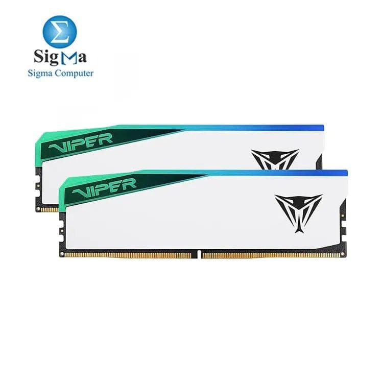 طقم رامات باتريوت فايبر ايليت 5 جيمنج للكمبيوتر RGB DDR5 48GB (2X24GB) 6000MT/s CL30 UDIMM - PVER548G60C30KW