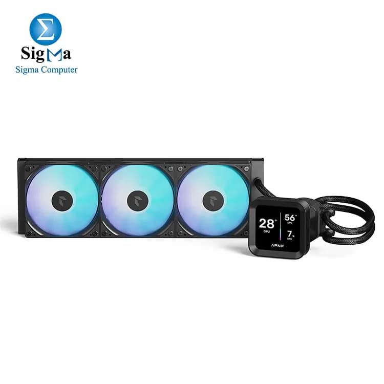 APNX LC1-D 360 High-Performance LCD 360mm Liquid CPU Cooler – BLACK