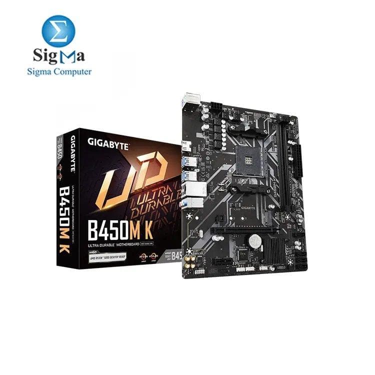 لوحة أم جيجابايت B450M K (سوكيت AM4/B450/DDR4/S-ATA 600/Micro ATX)