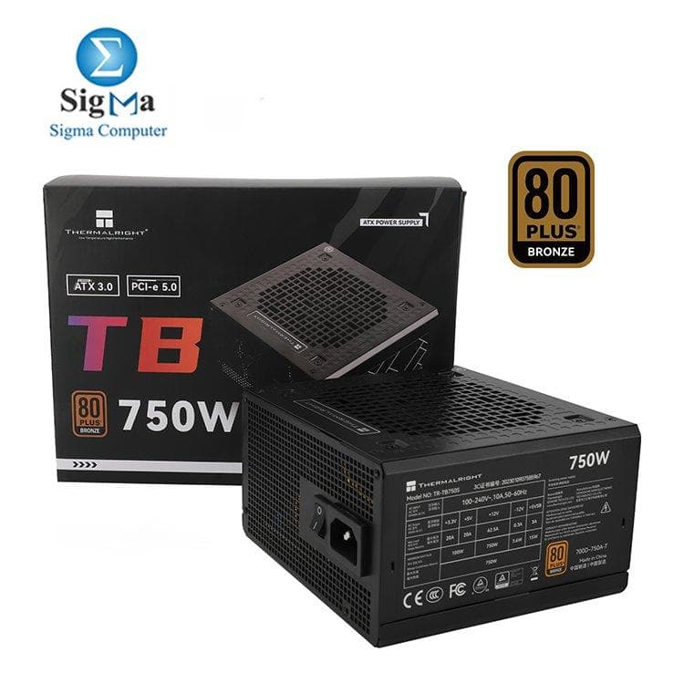 Thermalright TB-750S – 750W 80+ Bronze PSU with quiet cooling, stable performance, full protection features, and durable components for desktop and gaming use.