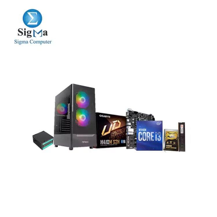 باندل H410M S2H - معالج i3-10100 - رام 8GB DDR4 2666 - هارد 128G SSD - كيسة ANTEC NX4155 - باور سبلاي ATOM 550W