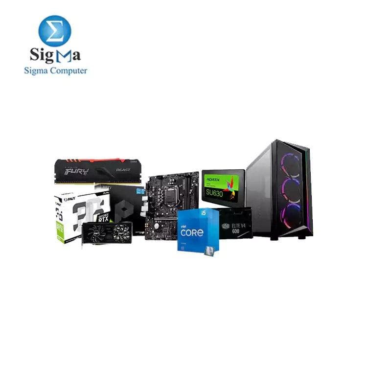 BUNDLE MSI B560M PRO-E Intel Processor Core i5-11400F Kingston Fury Beast RGB 8GB PALIT GeForce RTX 3060 ADATA SU630 240GB SSD Cooler Master CMP 510 ARGB POWER SUPPLY 600W 80 PLUSE