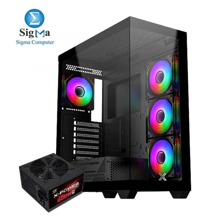 XIGMATEK Blast ARGB + X-Power 600W 80 Plus White Mid Tower Case