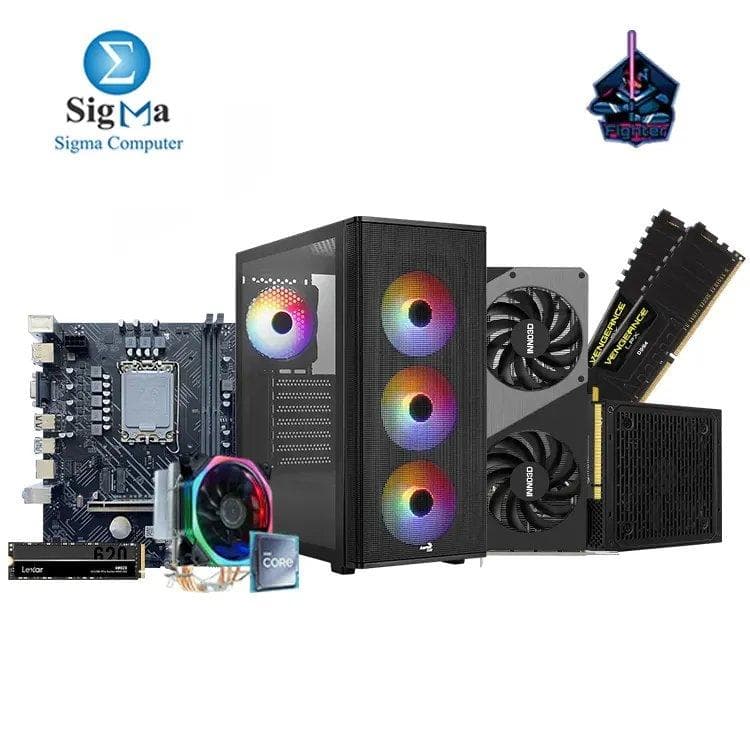 فايتر i3 12100F 4060 8GB -327- ARKTEK H610M - انتل Core I3 12100F - كورسير 2x8GB 3200MHz - Inno3D RTX 4060 8GB - Lexar NM620 256GB - كيس Aerocool Designer ARGB وباور سبلاي LUX 550W - Phantom HF-400 RGB