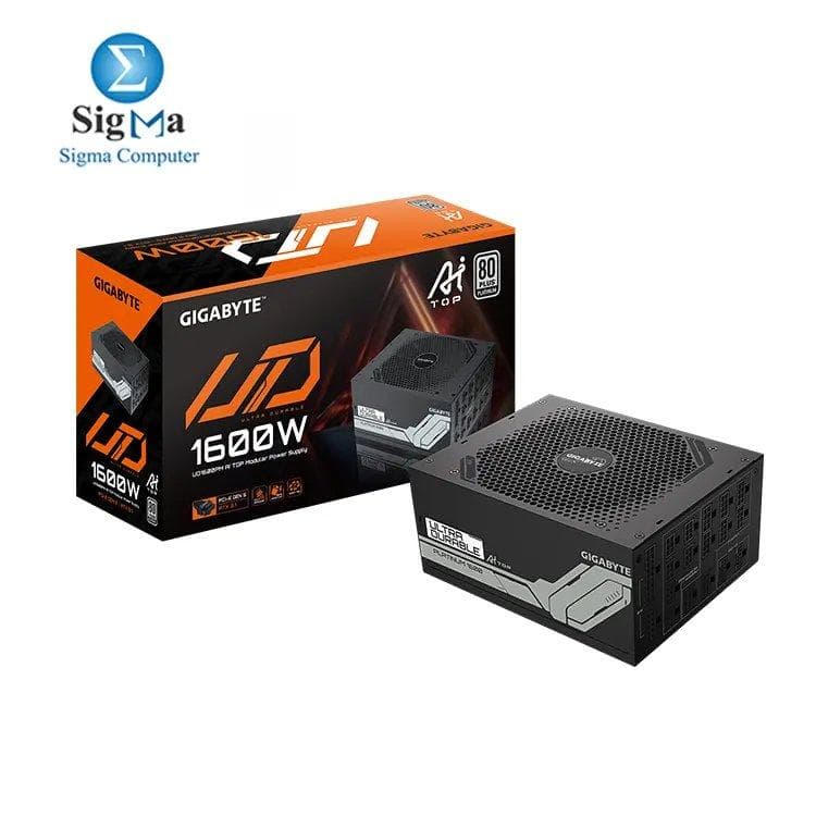 مزود طاقة جيجابايت UD1600PM PG5، 1600W، 80PLUS Platinum، يدعم ATX 3.1 و PCIe Gen 5.0، مكثفات يابانية، كامل الوحدات