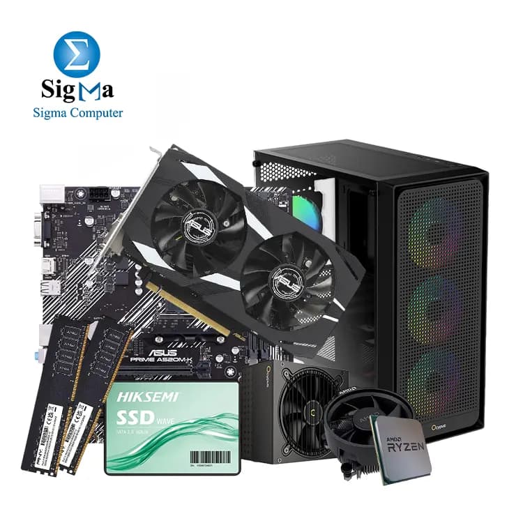 Dragon B53 AMD-RYZEN 3-4100 TRAY+FAN - ASUS PRIME A520M-K - ASUS Dual GeForce RTX 3050 OC 6GB - PNY 16GB DDR4 3200MHz (2X8) - HIKSEMI WAVE SATA 256G - Ocypus Gamma C50 Black with PSU P650 ( 80+ white ).