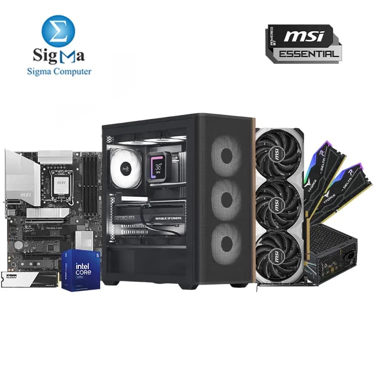 تجميعة Powered By ام اس اي Essential ام اس اي PRO B860-P WIFI - انتل Core Ultra 5 225F - TEAMGROUP 2x16GB 6000MHz - ام اس اي RTX 4060 Ti 8GB - KLEVV C910 500GB - AeroCool D501A And LUX PRO 750W 80 Bronze