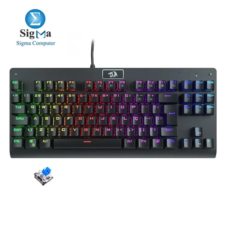 كيبورد ميكانيكال ريدراجون K568 DARK AVENGER رينبو - سويتش أزرق