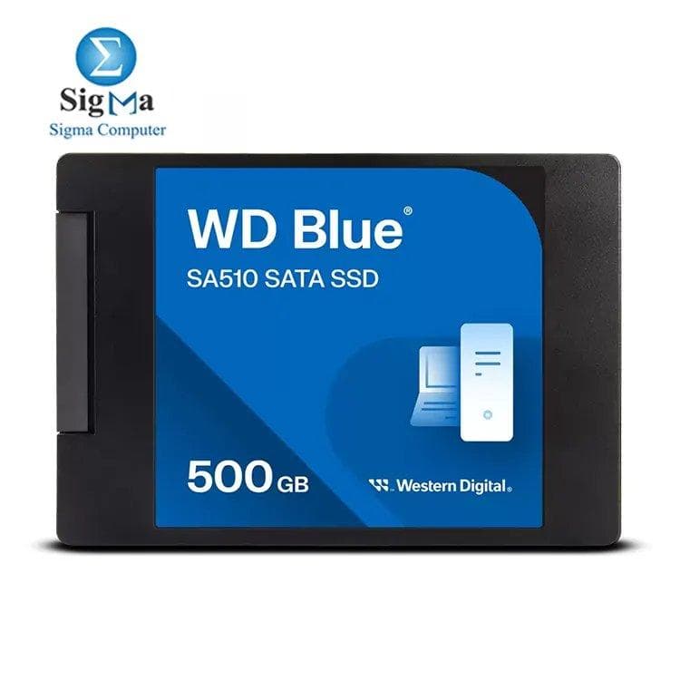Western Digital WD Blue SA510 WDS500G3B0A – 500GB SATA SSD, 2.5”/7mm, up to 560MB/s Read, 510MB/s Write, 200 TBW, 3-Year Warranty