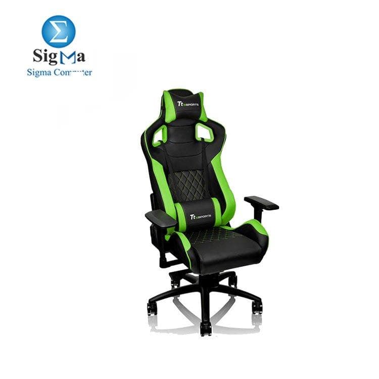 كرسي جيمنج مريح ثيرمالتيك Tt eSPORTS GT Fit F100 لون أسود/أخضر
