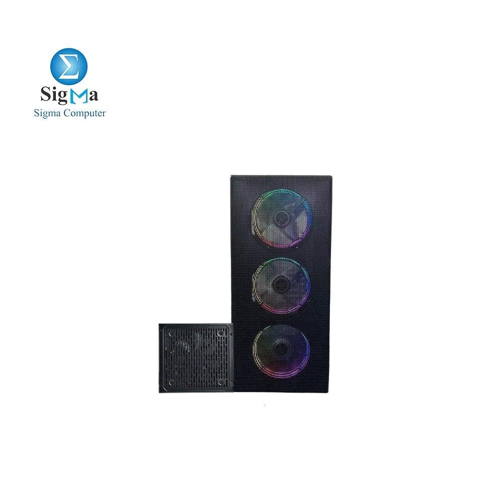 كيسة اركتيك G-13 مع 4 مراوح ARGB و MESH وباور سبلاي 600W (غير معتمد)
