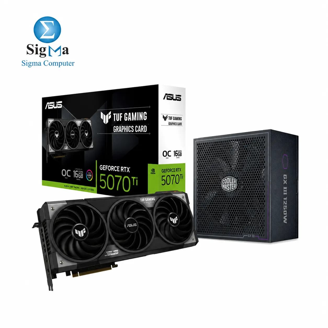 Bundle ASUS TUF Gaming GeForce RTX 5070 Ti 16GB GDDR7 OC Edition + Cooler Master GX III Gold 1250W – ATX 3.0, 80 PLUS Gold, Fully Modular
