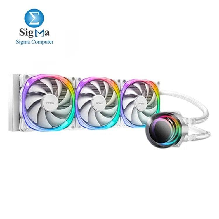 مبرد مائي شامل للمعالج Antec VORTEX 360WHITE مقاس 360mm ARGB يدعم سوكيت Intel/AMD