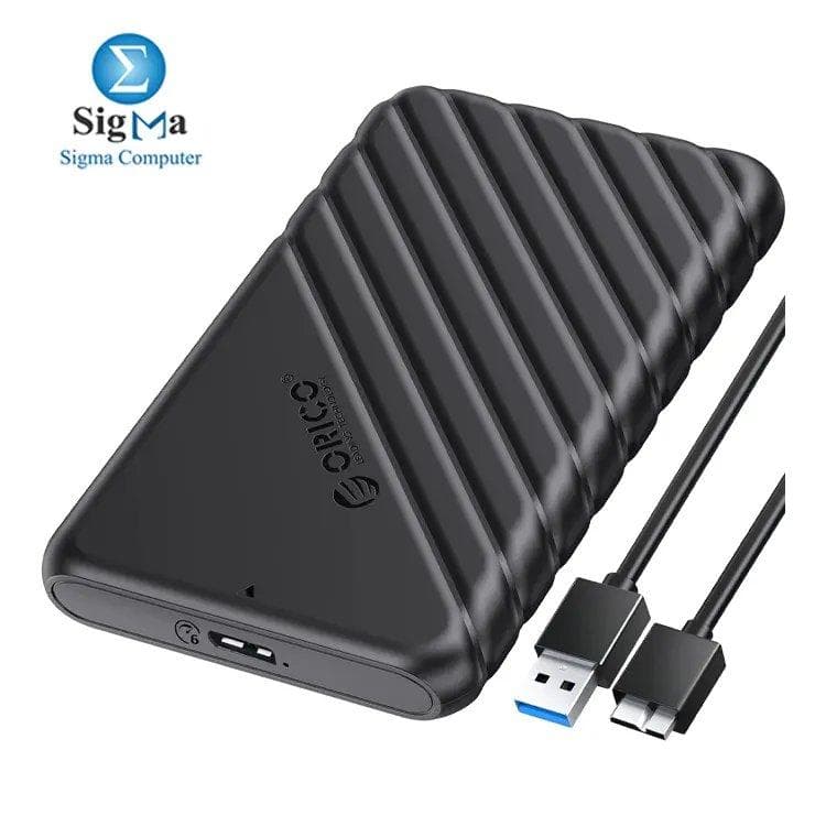 علبة هارد خارجي اوريكو 2.5 بوصة USB 3.0 الى SATA III لهاردات 7mm و 9.5mm HDD/SSD بدون مسامير [تدعم UASP] - اسود