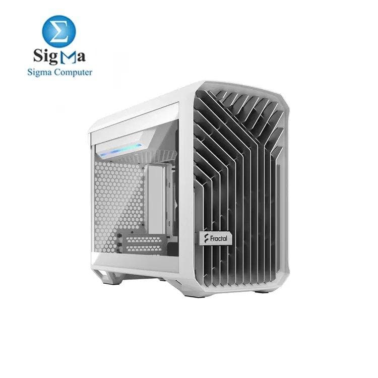 كيسة Fractal Design Torrent Nano لون أبيض - لوح جانبي زجاج مقوى - كيسة جيمنج mITX