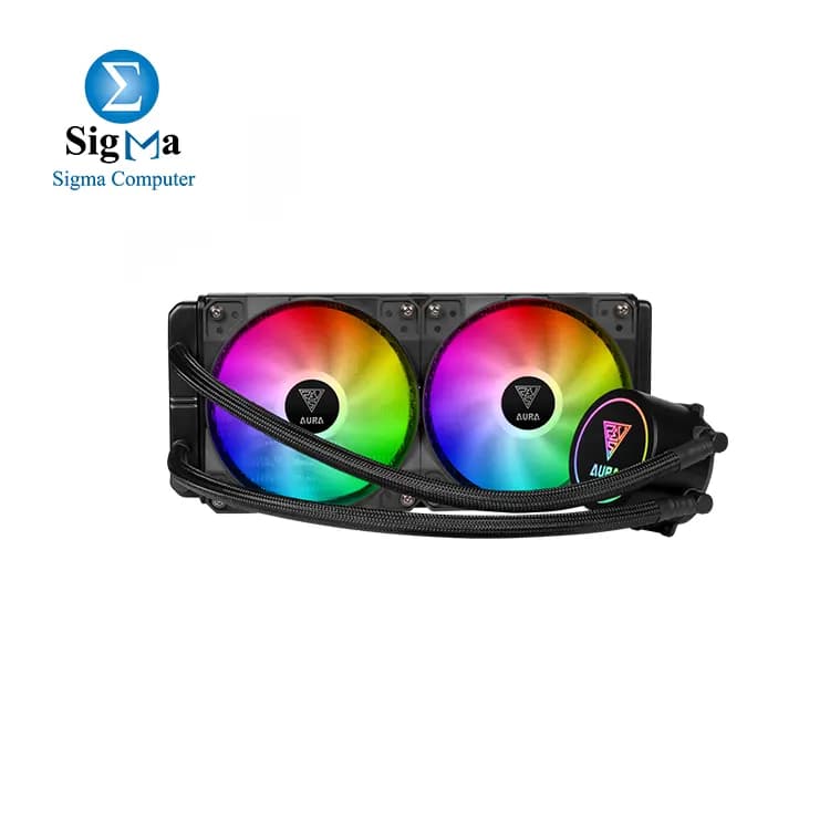 مبرد مائي للمعالج جامدياس AURA GL240 RGB - أسود