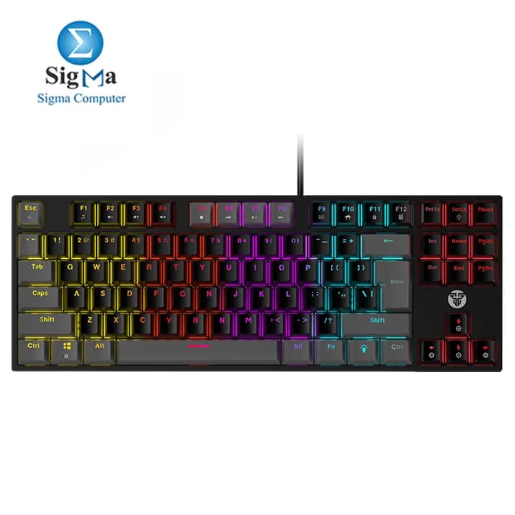 كيبورد ميكانيكي FANTECH ATOM MK876 TKL بـ 87 مفتاح سويتش أزرق مع 13 نمط إضاءة RGB