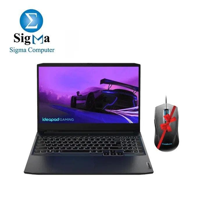 لابتوب لينوفو IdeaPad Gaming 3 15IHU6 82k100f5ed بمعالج Intel Core i7-11370H، كرت شاشة GeForce RTX 3050 4GB، رام 16GB، هارد 512GB SSD M.2، شاشة 15.6 FHD IPS 120Hz