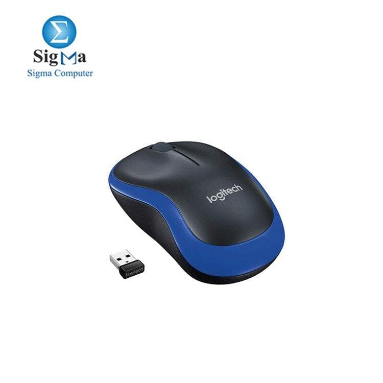 Logitech M185 Wireless Mouse – Black/Blue (910-002236)
