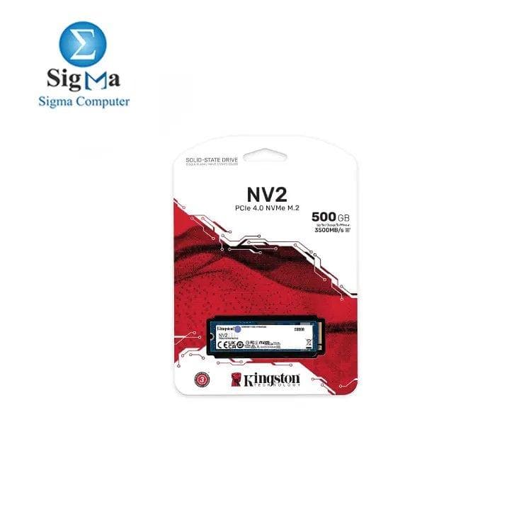هارد كينجستون NV2 500GB M.2 NVMe | PCIe 4.0 x4 | سرعة تصل إلى 3,500/2,100 MB/s | 160TBW | M.2 2280
