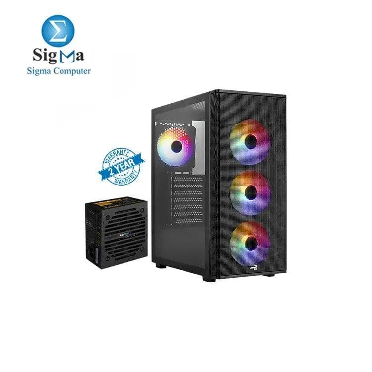 كيسة كمبيوتر ايروكول Designer ARGB + باور سبلاي VX PLUS 650
