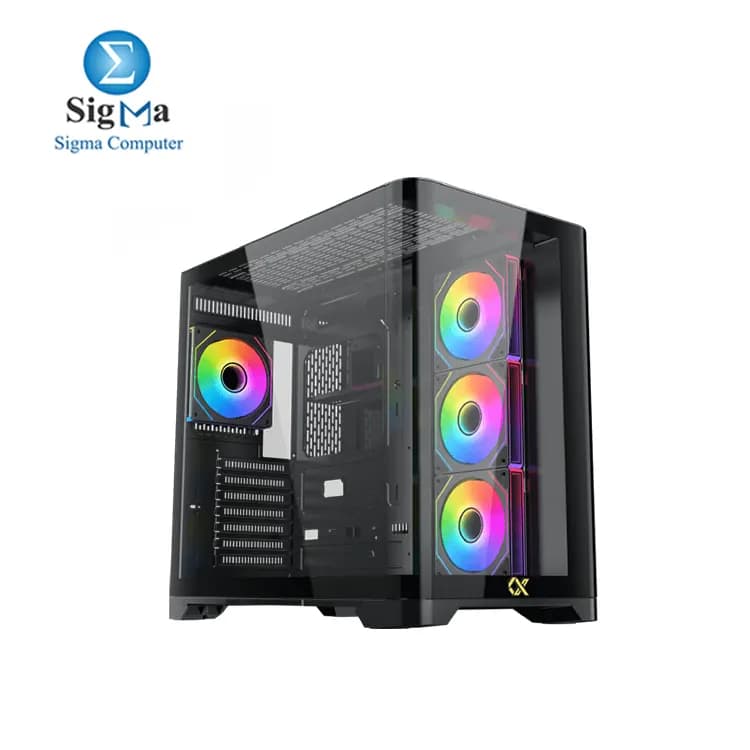 كيسة XIGMATEK Crystal Storm بـ 4 مراوح PWM Argb وزجاج منحني ميد تاور - EN48838