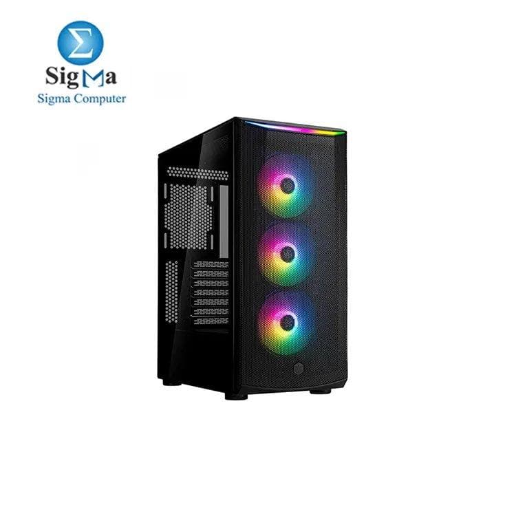 سيلفرستون FARA 512Z كيسة كمبيوتر ATX Mid-Tower بتدفق هواء عالي مع دعم رادياتير مزدوج وإضاءة ARGB و3 مراوح ARGB, SST-FA512Z-BG
