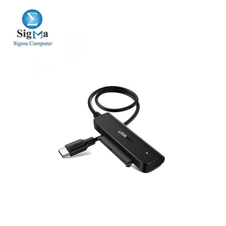 يوجرين محول هارد 2.5 بوصة SATA III 3.0 HDD SSD - USB Type C 3.2 Gen 1 (سرعة 5 جيجابت) أسود 70610