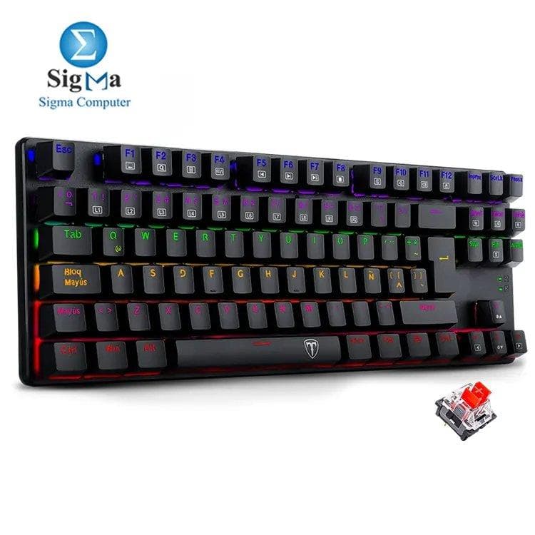 T-DAGGER Bora T-TGK313 Red Switch RAINBOW LED Mechanical Gaming Keyboard