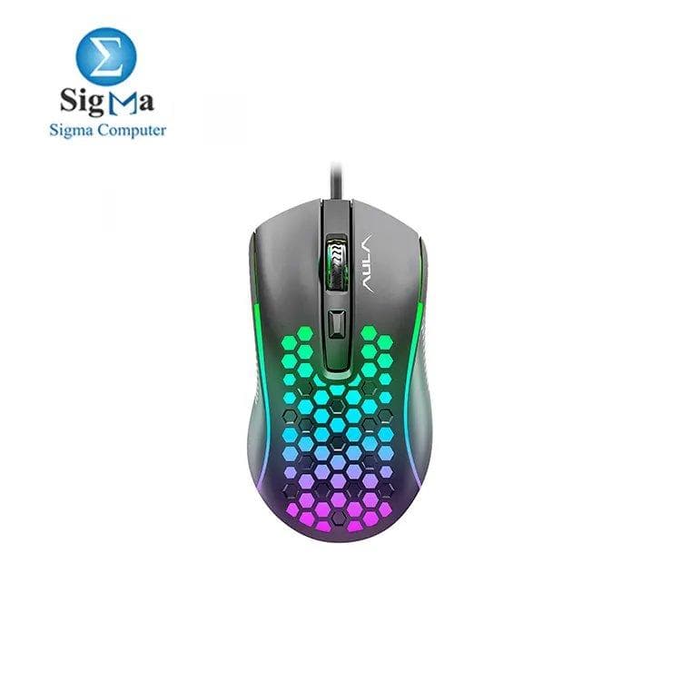 AULA S11 4 Keys Gaming Gaming Mouse Rainbow Colors RGB Backlight PC Laptop Universal USB Wired Gaming Mouse