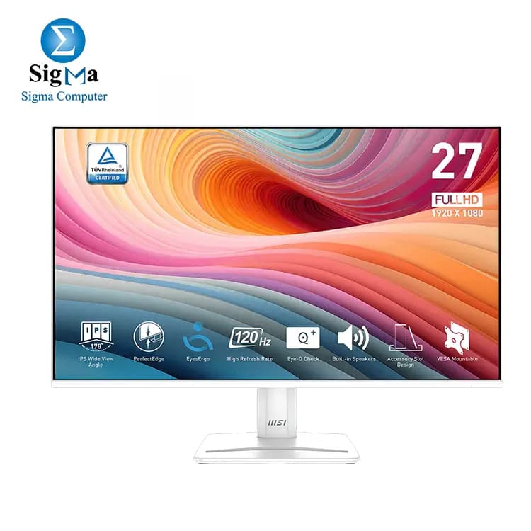 شاشة ام اس اي PRO MP275W E2 مقاس 27 بوصة FHD (1920 x 1080)، IPS، 120Hz، Free Sync، للألعاب والمكتب