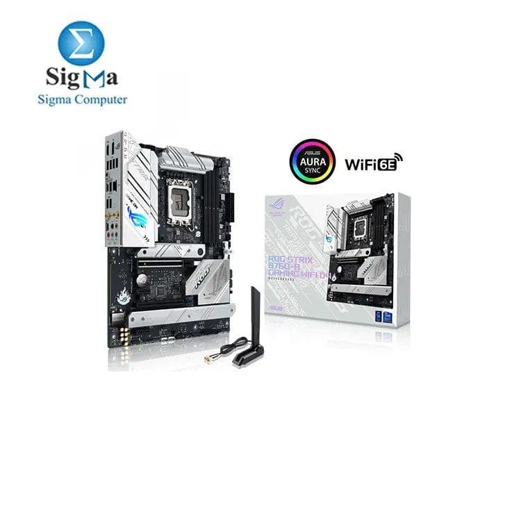 لوحة أم اسوس ROG Strix B760-A جيمنج WiFi D4 انتل B760 (الجيل 13 و 12) LGA1700 أبيض ATX