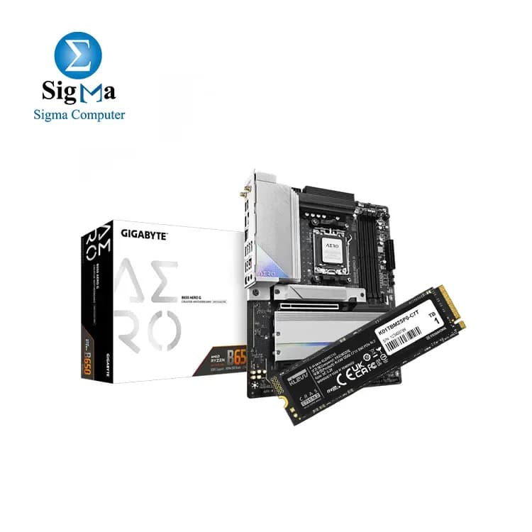 باندل لوحة أم جيجابايت B650 AERO G Socket & هارد KLEVV CRAS C715 1TB M.2