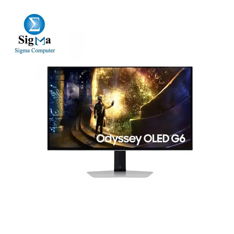 شاشة سامسونج Odyssey OLED G6 G61SD مقاس 27 بوصة QHD OLED للجيمنج | 240 هرتز 0.03 مللي ثانية | مضادة للتوهج | FreeSync Premium Pro ومتوافقة مع G-Sync – فضي - LS27DG612SUXEN