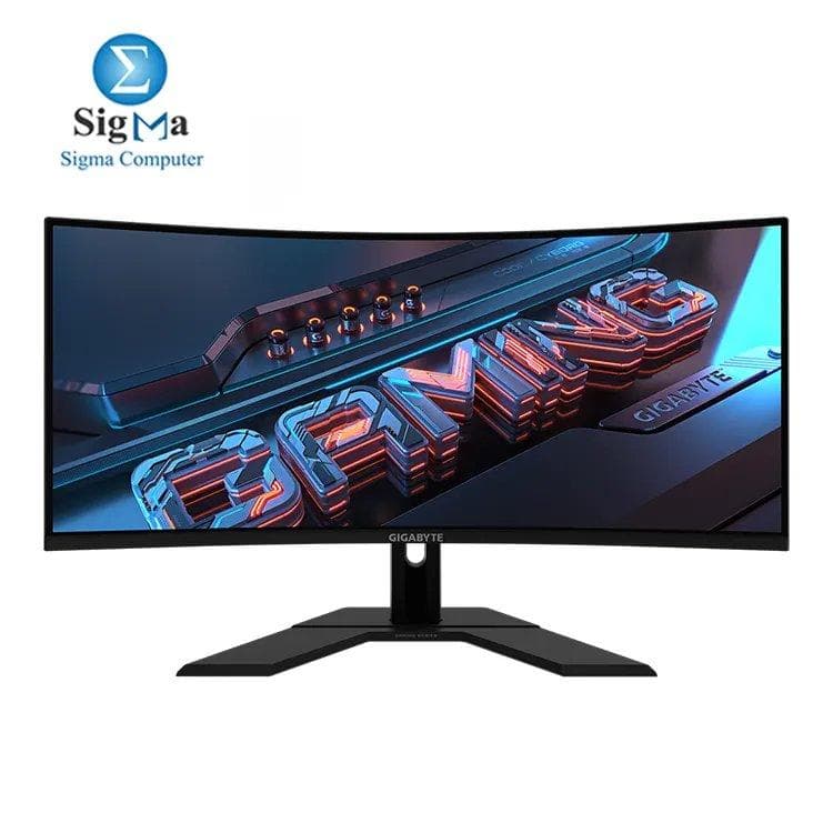 شاشة جيجابايت GS34WQC مقاس 34 بوصة 120Hz 135Hz OC 1440P منحنية للجيمنج 3440x1440 VA 1500R استجابة 1ms HDR FreeSync Premium منفذ 1x Display Port 1.4 و 2x HDMI 2.0 لون أسود