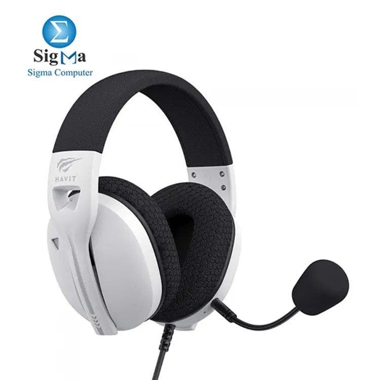 Havit Fuxi-H5D WHITE Gaming Headset offers high-definition stereo sound, comfortable adjustable design, noise-canceling mic, and versatile USB/3.5mm connectivity.