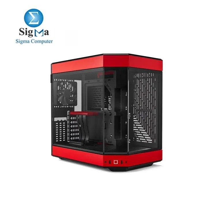 HYTE Y60 Modern Aesthetic Dual Chamber Panoramic Tempered Glass Mid-Tower ATX Computer Gaming Case with PCIE 4.0 Riser Cable Included, Red (CS-HYTE-Y60-BR)