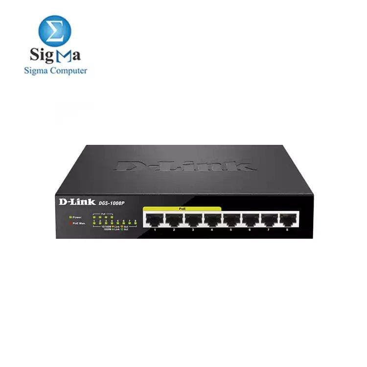 D-LINK DGS-1008P 8-Port Desktop Switch with 4 PoE Ports