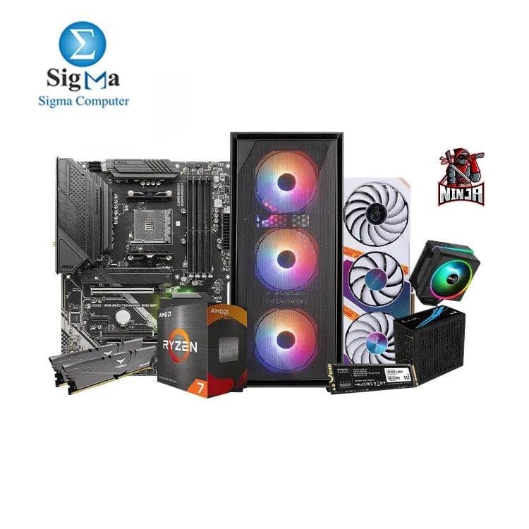 نينجا R7 5700 3070TI-402- ام اس اي B550 MAG TOMAHAWK MAX WIFI- اي ام دي Ryzen 7 5700 - رام Vulcan Z 2X16GB 3200MHz- كرت Colorful RTX 3070TI 8GB- هارد KLEVV CRAS C710 512GB- كيسة Aerocool GEOFLOW ARGB- باور سبلاي Aerocool LUX 750W- مبرد Aerocool Cylon 4F ARGB