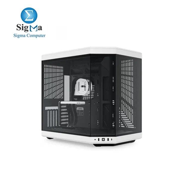 HYTE Y70 Upgraded Modern Aesthetic Dual Chamber Panoramic Tempered Glass Mid-Tower ATX Computer Gaming Case with PCIE 4.0 Riser Cable Included, White (CS-HYTE-Y70-BW)