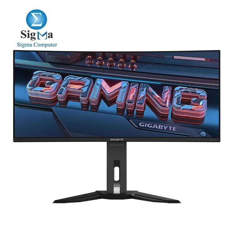 شاشة جيمنج جيجابايت MO34WQC2 مقاس 34 بوصة OLED WQHD منحنية - 3440 x 1440، 240Hz، 0.03ms، KVM، FreeSync Premium Pro