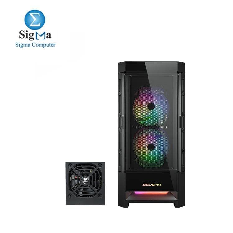 كيسة COUGAR DUOFACE مع 3 مراوح RGB + باور سبلاي VTE X2 650W
