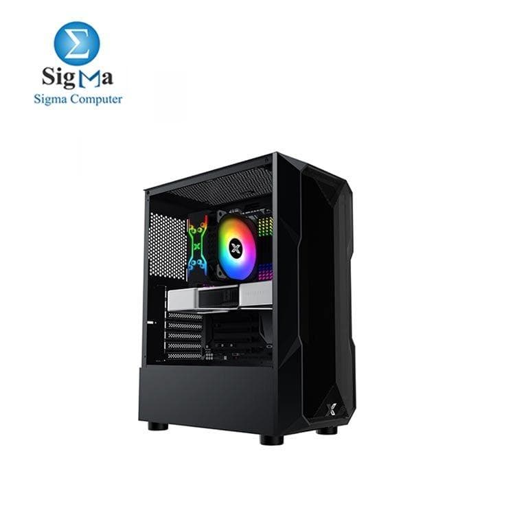 كيسة جيمنج XIGMATEK MOON KNIGHT ARGB بـ 4 مراوح مع باور سبلاي H-POWER 500W