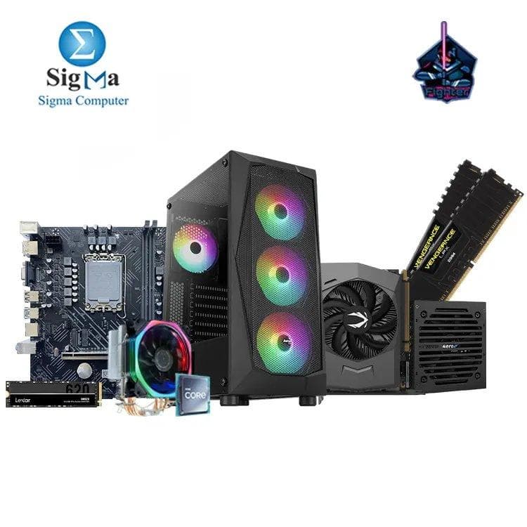 فايتر i3 12100F 3050 8GB -325- ARKTEK H610M - انتل Core I3 12100F - كورسير 2x8GB 3200MHz - ZOTAC RTX 3050 8GB - Lexar NM620 256GB - كيس Aerocool FALCON ARGB وباور سبلاي VX PLUS 600w - Phantom HF-400 RGB